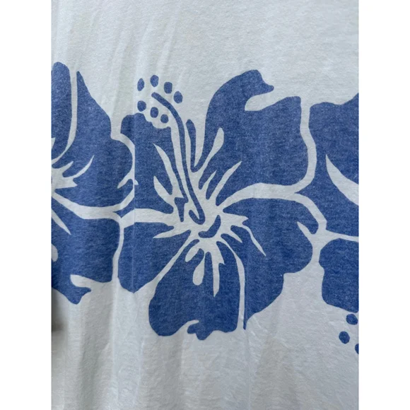 Free People The Bureau Hibiscus Tee Shirt Size Large Oversized Floral Graphic - Picture 4 of 7